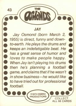 1973 Donruss The Osmonds #43 Jay Osmond Back