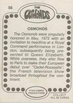1973 Donruss The Osmonds #56 The Osmonds Back