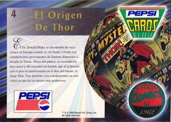 1994 Pepsi Marvel #4 Thunder God Back
