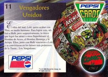 1994 Pepsi Marvel #11 Avengers Back