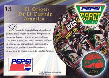 1994 Pepsi Marvel #13 Captain America Back