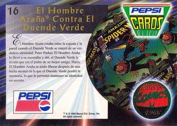 1994 Pepsi Marvel #16 Spiderman vs. Green Goblin Back
