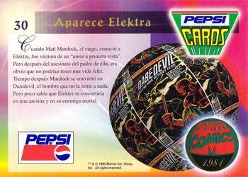 1994 Pepsi Marvel #30 Elektra Back