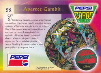 1994 Pepsi Marvel #52 Gambit Back