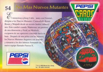 1994 Pepsi Marvel #54 X-Force Back