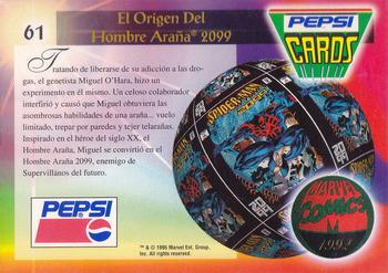 1994 Pepsi Marvel #61 Spider Man 2099 Back