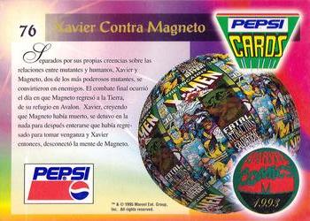 1994 Pepsi Marvel #76 Xavier vs. Magneto Back