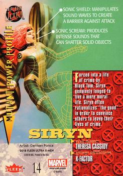 2018 Fleer Ultra X-Men #14 Siryn Back