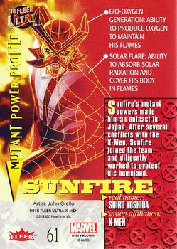 2018 Fleer Ultra X-Men #61 Sunfire Back