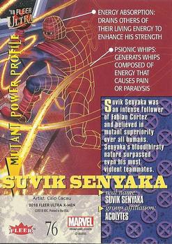 2018 Fleer Ultra X-Men #76 Suvik Senyaka Back