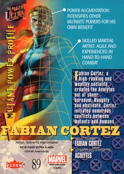 2018 Fleer Ultra X-Men #89 Fabian Cortez Back