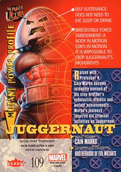 2018 Fleer Ultra X-Men #109 Juggernaut Back