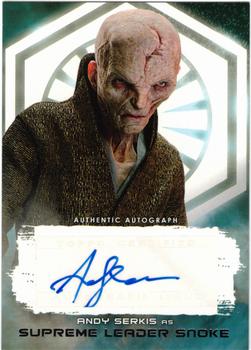 2018 Topps Star Wars The Last Jedi Series 2 - Autographs Silver #NNO Andy Serkis Front