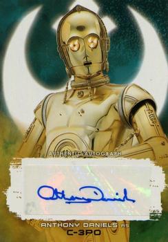 2018 Topps Star Wars The Last Jedi Series 2 - Autographs Gold #NNO Anthony Daniels Front