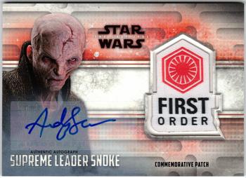 2018 Topps Star Wars The Last Jedi Series 2 - Commemorative Patch Autographs #NNO Andy Serkis Front