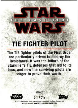 2018 Topps Star Wars The Last Jedi Series 2 - Soldiers of the First Order Silver #FO-7 TIE Fighter Pilot Back