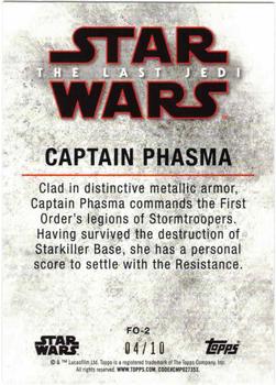 2018 Topps Star Wars The Last Jedi Series 2 - Soldiers of the First Order Gold #FO-2 Captain Phasma Back