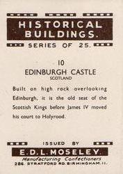 1954 E.D.L. Moseley Historical Buildings #10 Edinburgh Castle Back