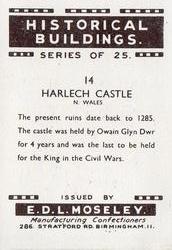 1954 E.D.L. Moseley Historical Buildings #14 Harlech Castle Back