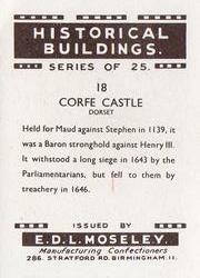 1954 E.D.L. Moseley Historical Buildings #18 Corfe Castle Back