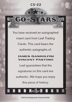 2013 Leaf Pop Century - Co-Stars Dual Autographs #CS-22 James Gandolfini / Vincent Pastore Back
