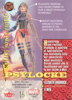 2018 Fleer Ultra X-Men - Silver Foil #16 Psylocke Back