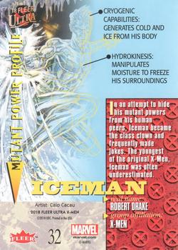 2018 Fleer Ultra X-Men - Silver Foil #32 Iceman Back