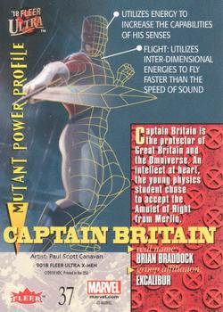 2018 Fleer Ultra X-Men - Silver Foil #37 Captain Britain Back