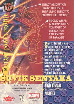 2018 Fleer Ultra X-Men - Silver Foil #76 Suvik Senyaka Back