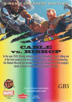 2018 Fleer Ultra X-Men - Greatest Battles #GB5 Cable vs. Bishop Back