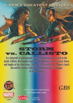 2018 Fleer Ultra X-Men - Greatest Battles #GB8 Storm vs. Callisto Back