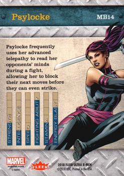 2018 Fleer Ultra X-Men - Metal Blasters #MB14 Psylocke Back