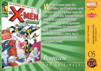 2018 Fleer Ultra X-Men - The Originals #O5 Iceman Back