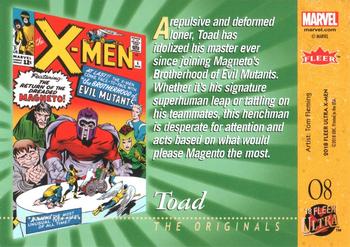 2018 Fleer Ultra X-Men - The Originals Silver Foil #O8 Toad Back