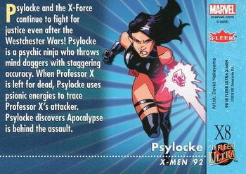 2018 Fleer Ultra X-Men - X-Men '92 #X8 Psylocke Back