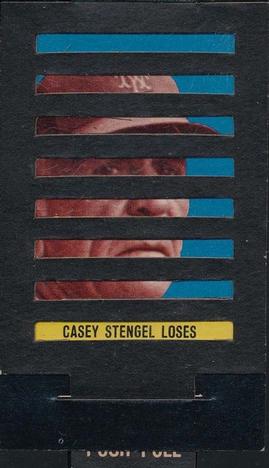 1965 Topps Push Pull #19 Casey Stengel Wins / Casey Stengel Loses Front
