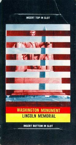 1965 Topps Push Pull #35 Lincoln Memorial / Washington Monument Front