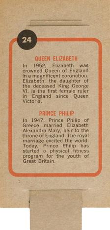 1965 Topps Push Pull #24 Queen Elizabeth II / Prince Philip Back