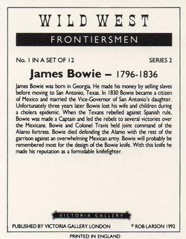 1992 Victoria Gallery Wild West Frontiersman #1 James Bowie Back