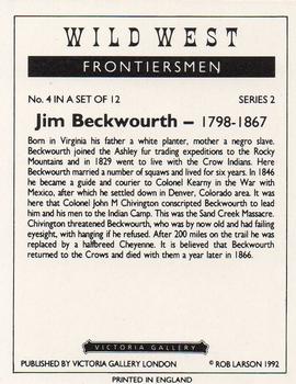 1992 Victoria Gallery Wild West Frontiersman #4 Jim Beckwourth Back
