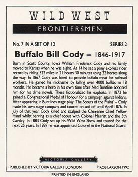 1992 Victoria Gallery Wild West Frontiersman #7 Buffalo Bill Cody Back