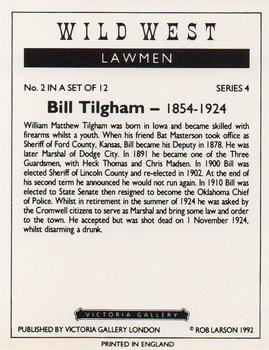 1992 Victoria Gallery Wild West Lawmen #2 Bill Tilghman Back