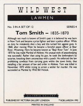 1992 Victoria Gallery Wild West Lawmen #3 Tom Smith Back