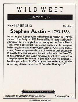 1992 Victoria Gallery Wild West Lawmen #4 Stephen Austin Back