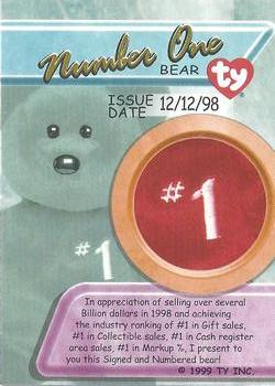 1999 Ty Beanie Babies III - Limited Edition #NNO Number One Bear Back