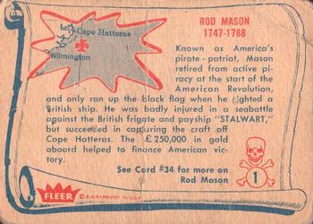 1961 Fleer Pirates Bold (R730-4) #1 Rod Mason Back