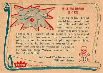 1961 Fleer Pirates Bold (R730-4) #33 William Brand Back
