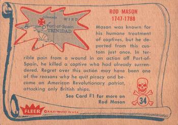1961 Fleer Pirates Bold (R730-4) #34 Rod Mason Back