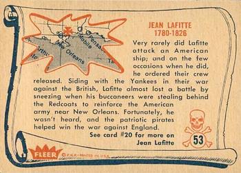 1961 Fleer Pirates Bold (R730-4) #53 Jean Lafitte Back