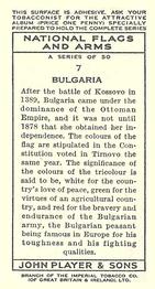 1936 Player's National Flags and Arms #7 Bulgaria Back